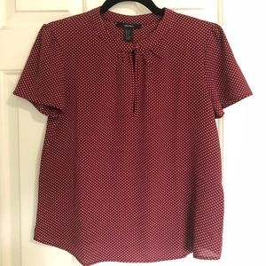 Maroon Polka Dot Blouse